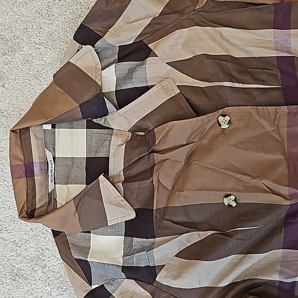 Burberry Brown and Purple Plaid Midi Dress - Picture 3 of 7